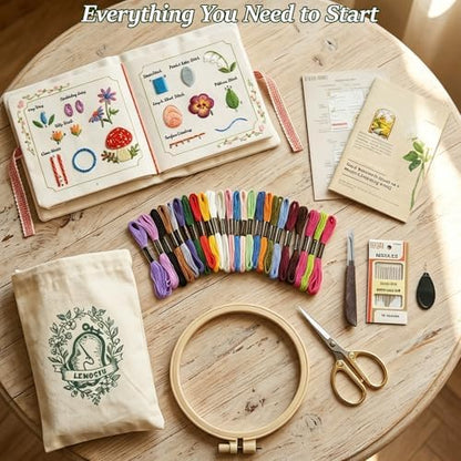 Lemosyu Embroidery Stitch Book Kit for Beginners with 44 Practice Pages - Image 7