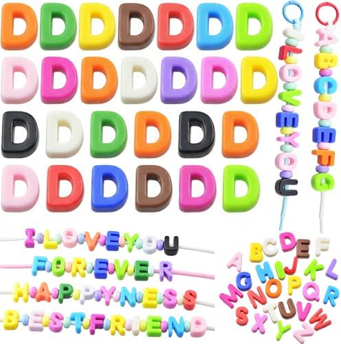 Large Letter Beads 26 Pcs 20mm 3D Paracord Beads Acrylic Colorful Bubble Big Alphabet Bead 6mm Large Hole Chunky Letter Bead for Keychains Purse Bag Charm Kit Backpack (26, Large Letter Beads D) by KJMLDIY