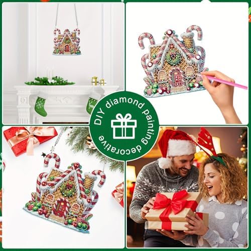 5D DIY Diamond Painting Pendant kit, Magic House Special Handmade Diamond Pendant, Suitable for Home, Window Decorations, Christmas Birthday Creative Gift Preferable - Image 4