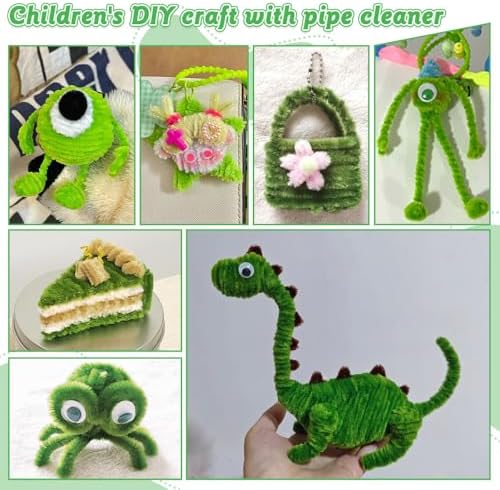 AHAMETON 620Pcs Green Pipe Cleaners Flower Kit,Chenille Stems Craft - Image 6