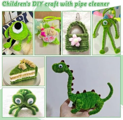 AHAMETON 620Pcs Green Pipe Cleaners Flower Kit,Chenille Stems Craft - Image 6