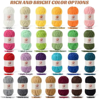Chenille Blanket Yarn for Crocheting Size 5 Bulky Yarn 2 Pack Red - Image 3