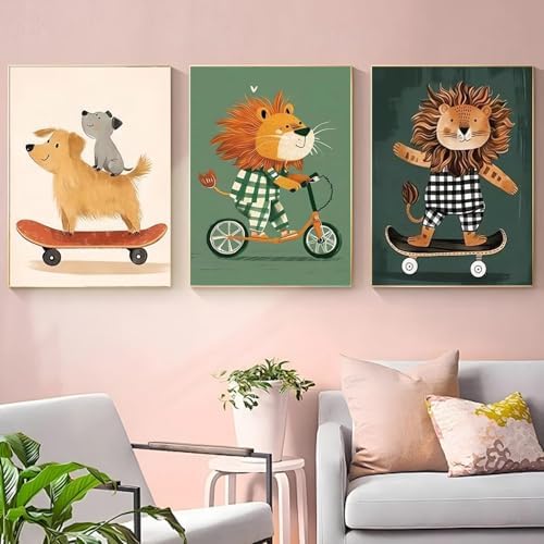 9 Pack Cute Animal Paint by Numbers Kit for Adults Canvas, Frameworkless - Image 5
