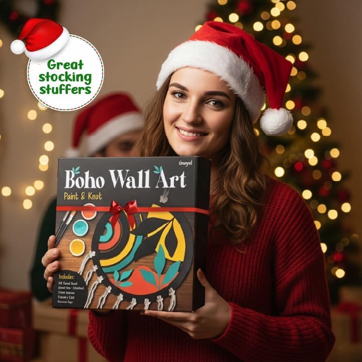 Unwynd Boho Wall Art Paint & Knot Craft Kit for Adults Macrame wall Decor - Image 3