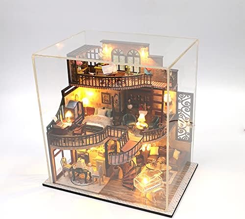 Lannso DIY Dollhouse Miniature Kit, Doll House Kit with Dust Proof Cover and Music Box, Mini Wooden Dollhouse Toys for Adult Gift(M2132) - Image 6