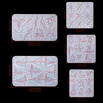 Christmas Earring Molds, 5 Pcs Christmas Style Resin Earring Molds - Image 3