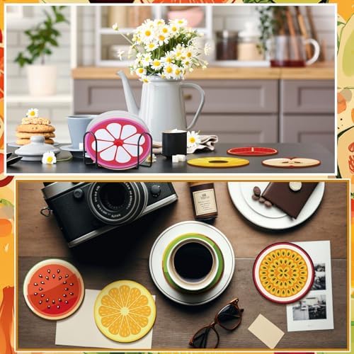 Reallnaive 8 Pcs Fruit Paint by Numbers Kit for Adults Wooden Coasters - Image 5