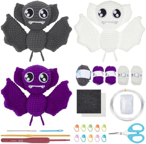 ORIGACH 3 Set Halloween Bat Crochet Kit for Beginners by ORIGACH