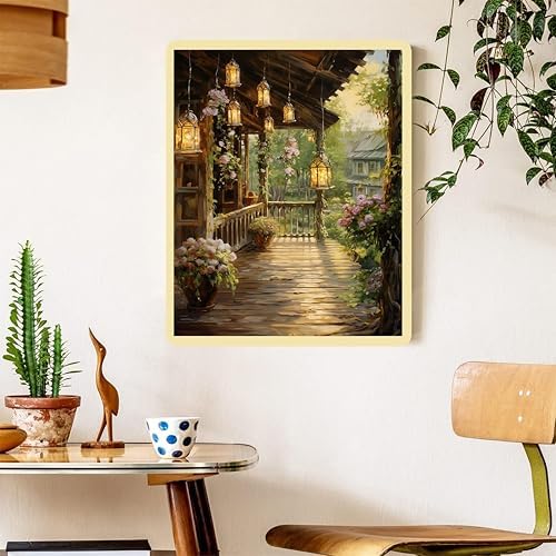 Landscape Paint by Numbers for Adults with Framed Canvas - Wooden Easel - Image 4