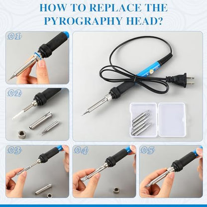 Beeveer 121 Pcs Wood Burning Kit Christmas Wood Burning Pen Tool Set DIY - Image 3