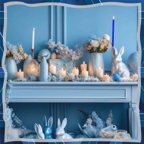 Yuntau 24 Pcs Hanukkah Beeswax Candle Making Kit, 8"x 4", White, Blue - Image 5