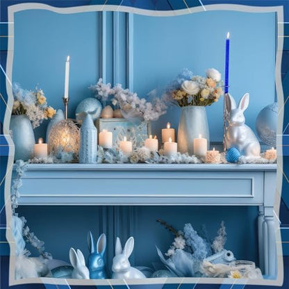 Yuntau 24 Pcs Hanukkah Beeswax Candle Making Kit, 8"x 4", White, Blue - Image 5