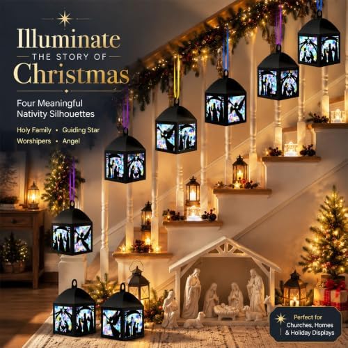 Maitys 36 Sets Christmas Nativity Paper Lantern Suncatcher Craft Kits - Image 5