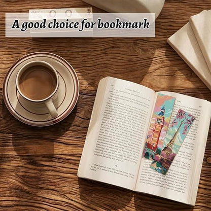NEGEKFKX 6 Pcs Cityscape Cross Stitch Bookmark Kit for Adult Beginners - Image 3
