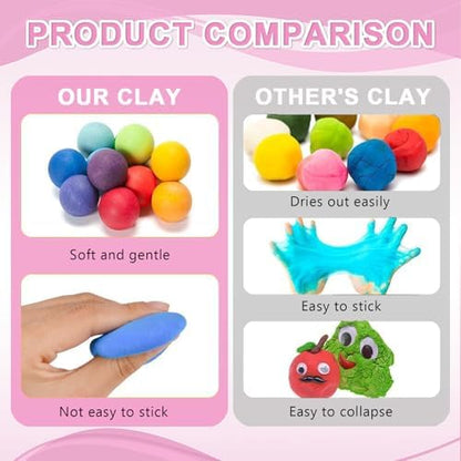 Adult Air Dry Clay, Magic Foam DIY Molding Clay, 170 PCS Set with 100 Colors Ultra Light Tools Accessories & DIY Supplies, Soft Modeling Clay for Crafts, Art Creation & Birthday Party - Image 7