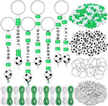 Landical 564 Pcs Soccer Keychain Making Kit Soccer Party Favor Green White by Landical
