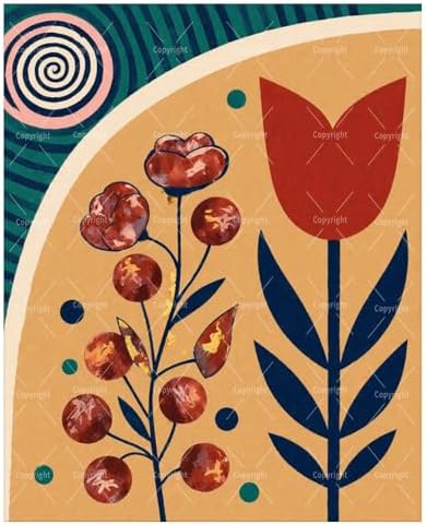 Floral Paint By Numbers Kit For Adults - Diy Red Tulip And Berries Painting On Canvas 16X20 In, Acrylic Paint Set, Suitable For Beginners, Wall Art Decor Art For Home Decoration Or Gifts, Unframed by Unknown