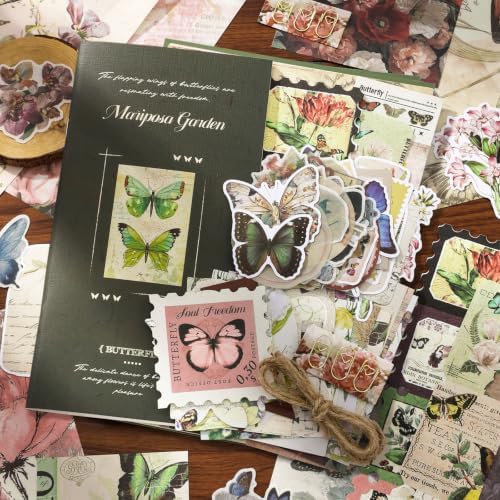 YagCu Butterfly Scrapbook Kit, Vintage Junk Journal Supplies - Image 2