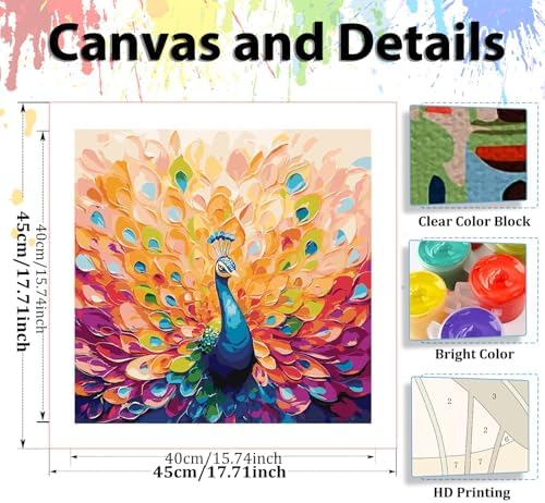 Paint by Number for Adults, Paint by Numbers Kit for Adults 16x16 Inch - Image 4
