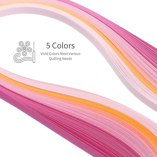 MECCANIXITY Paper Quilling Kit, 21.3 Inch 5mm Paper Quilling Strips with Blue Pen for Beginners DIY Hand Crafts Teaching Tools Flower Decoration(Pink, Pack of 120) - Image 3
