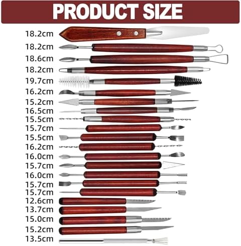 LINPHCEY 22-Piece Clay Sculpting Tools Set Perfect for Polymer Air Dry Modeling Clay Beginners & Professionals Ideal for DIY Pottery & Ceramics Tools for Clay Sculpey Sculpting & Crafting - Image 2