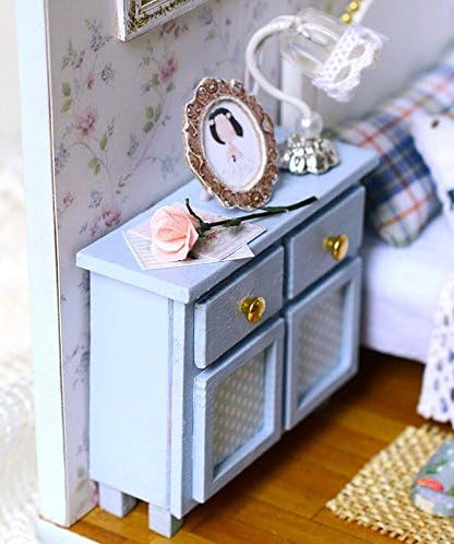 CUTEROOM DIY Miniature House Kit - Mini Craft Rooms for Adults with LED Lights, Realistic Mini Dollhouse Kit Building Model Kit, Creative Home Decor Gift- Sunshine Overflowing - Image 4