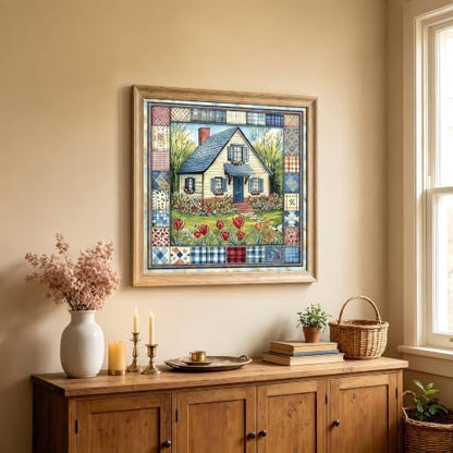 Country House Garden Stamped Cross Stitch Kits for Beginner 13.7x13.7 Inch - Image 5