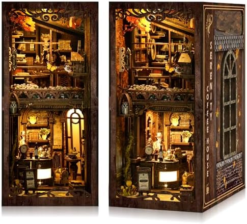 CRIOLPO Book Nook Kits for Adults DIY Doll House Kit with LED Lights by CRIOLPO
