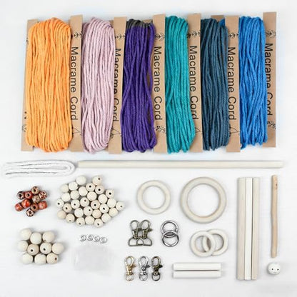BUFANTL DIY Macrame Kit for Adults Beginners, 77 PCS Macrame Supplies with 9 Projects, 6 Colors Macrame Cord & Full Craft Materials, Great Gift Idea for Craft Lovers by Unknown