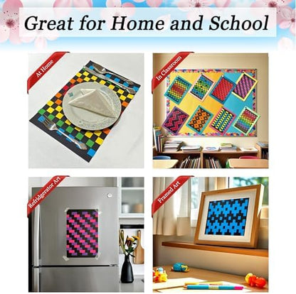 Origami Joy 15 Paper Weaving Project • Anxiety Relief PaperCraft • DIY Placemats with ¾-inch Paper Strips and 9x14-inch Mats • Beginner Learn to Weave • Arts & Craft Kits for Home and Classroom Decor - Image 6