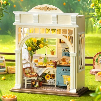 DIY Miniature Dollhouse Kit, 1:24 Scale Handmade Craft Model Sunshine Season, Creative 3D Wooden Puzzle Building Set for Adults, Compact Home Decor Gift by ESTUSR