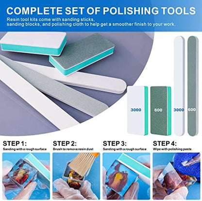 LET'S RESIN Resin Polishing Kit, 33-Piece Sanding and Finishing Tools - Image 5