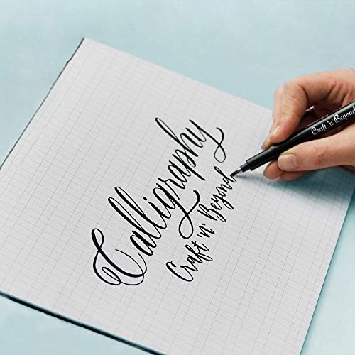 Craft 'n' Beyond Calligraphy Brush Pens Pack of 3 Small, Medium and Large Markers for Hand Lettering, Art Drawing, Sketching, Scrapbooking, Writing, Journaling - Beginner Kit with Fadeproof Black Ink - Image 4