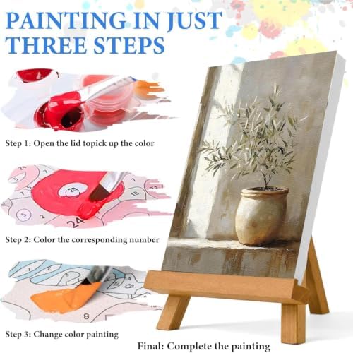 WUDWL Paint by Numbers Kit for Adults Framed Canvas, with Wooden Easel - Image 2