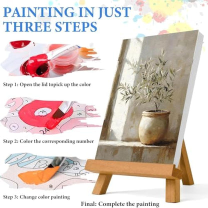 WUDWL Paint by Numbers Kit for Adults Framed Canvas, with Wooden Easel - Image 2