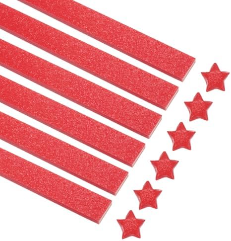 MECCANIXITY 360 Sheets Origami Paper Glitter Stars Papers Red Fold Paper for Beginner Arts Crafts Projects,0.4 x 9.3 Inch by MECCANIXITY