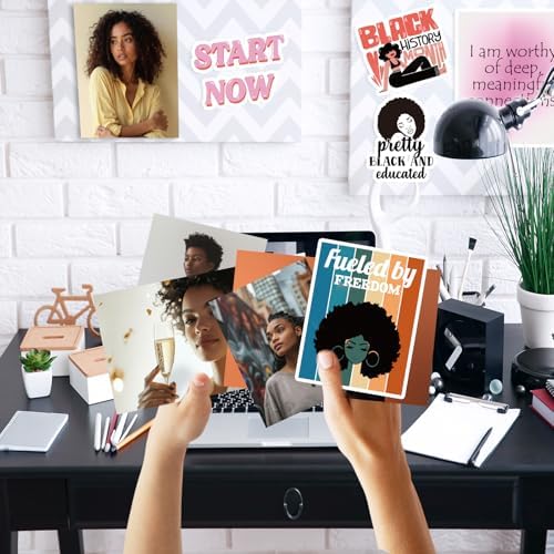 EggSun Vision Board Supplies with 1200+ Images & Quotes Collage Magazine Book, Wall Clip Art Scrapbook Journal Kit for Vision Board Making Beginners Women Men Teen Girls Room Decors (Black Women) - Image 6