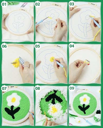 FIVEIZERO Punch Needle Kit for Beginners,Daisy Patterns Craft Kit - Image 4