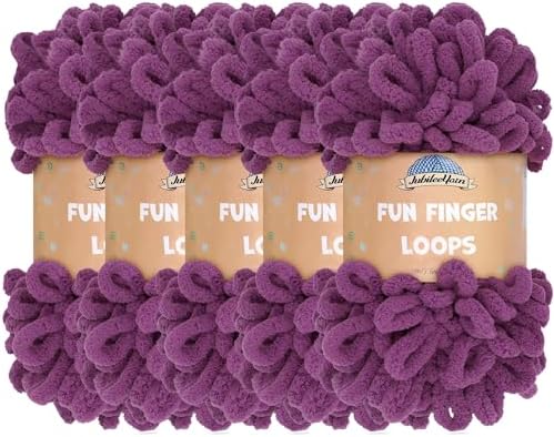 JubileeYarn Fun Finger Loops Yarn - Berry Blast - 5 Skeins by BambooMN