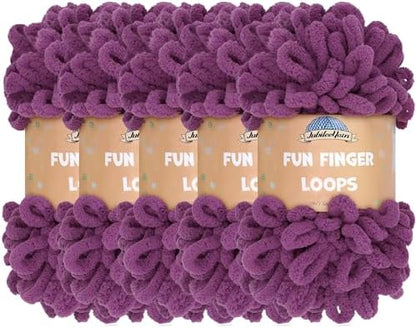 JubileeYarn Fun Finger Loops Yarn - Berry Blast - 5 Skeins by BambooMN