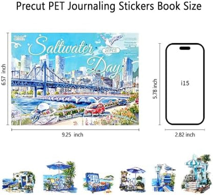 Summer Landscape PET Sticker Book, Diecut Stickers for Journaling - Image 6