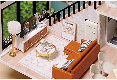 GuDoQi DIY Miniature Dollhouse Kit, Tiny House with Furniture and Music, 1:24 Scale, Great Crafts Gift for Birthday Christmas Day, Comfortable Life - Image 5
