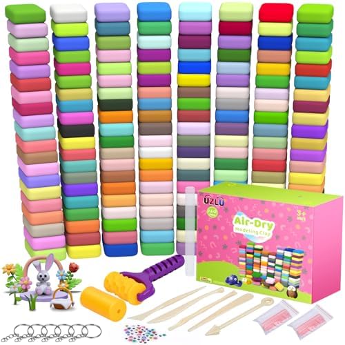 254 Pcs Air Dry Clay 160 Colors Modeling Model Magic Clay for DIY Molding Starter Kit with Sculpting Tools,Ultra Light Soft Non-Toxic Arts & Crafts Gift for Boys Girls Birthday Party Favors by UZLUbuywithconfidence