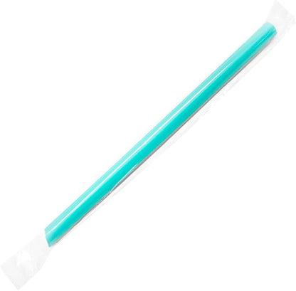 Karat [1,600 ct] 9" Boba Straws (10mm Diameter), Individually Wrapped | Aqua Color (C9060s)