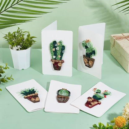 WEBEEDY Paper Quilling Kit 20 Sets DIY Cactus Card Quilling Kit with Paper Quilling Strips Tools and Supplies Greeting Card Making Kits for Adults Beginners DIY Handmade Home Room Wall Decor Gift - Image 7