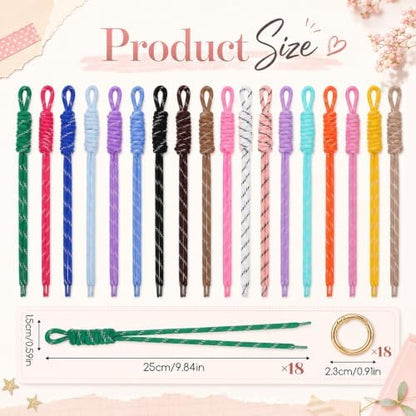 24 Pack Paracord Keychain Bag Charms, Rope Keychain - Image 2