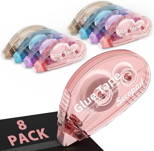 Secopad Scrapbook Tape, 8 Pack Glue Tape, Light-Colored Shell by Secopad