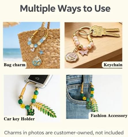Carabiner Bead and Bag Charm Kit Large Hole Beads for Carabiner - Image 5