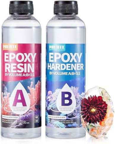 Pnente Crystal Clear Epoxy Resin Kit 16oz No Yellowing No Bubbles Resin Art by Pnente