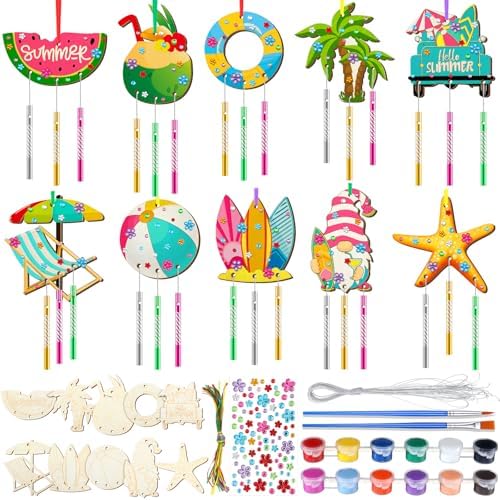 JellyArch Summer 30 Pack DIY Wind Chime Kit Art and Crafts by JellyArch